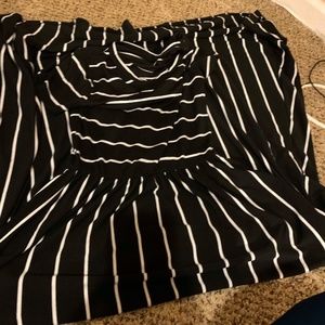 Black and white striped maxi dress